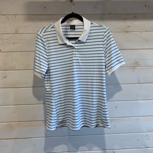Oakley | Blue & White Striped Polo Shirt